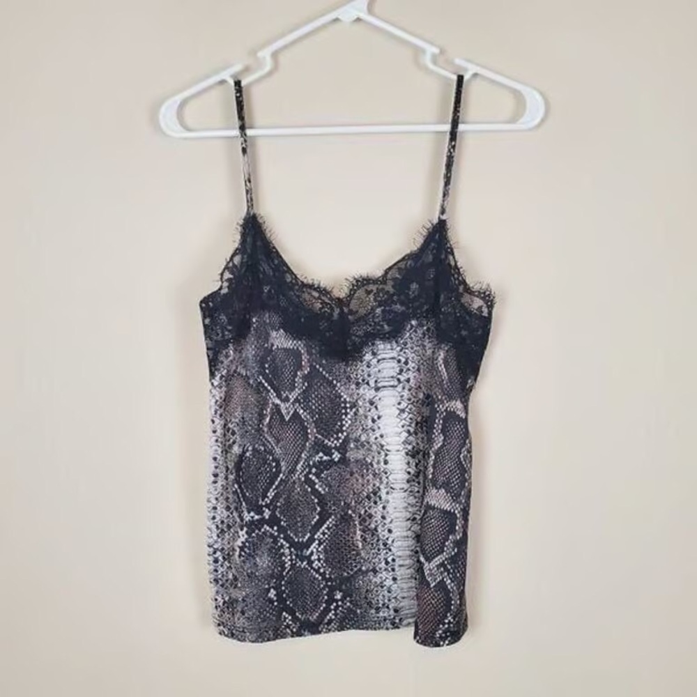 Zara Black and Gray Snake Print Cami